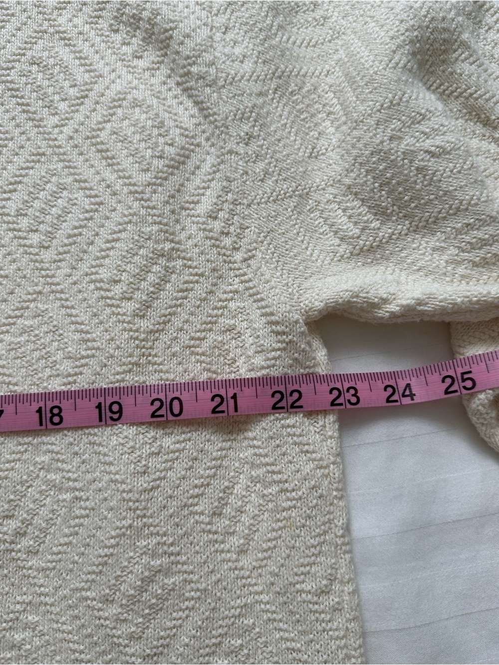 80s 90s Vintage Cream Knit Button-Front Sweater Cottagecore 100% Cotton - Picture 6 of 7
